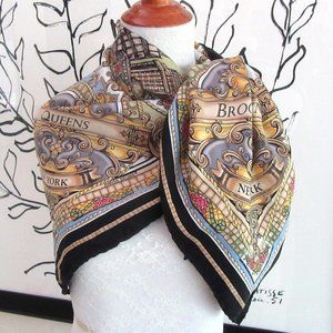 MARISOL DELUNA New York souvenir scarf wrap 35" square EUC - wall decor